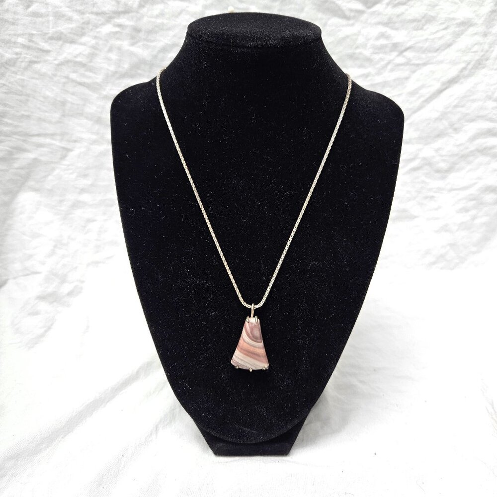 Natural Stone and Silver Necklace